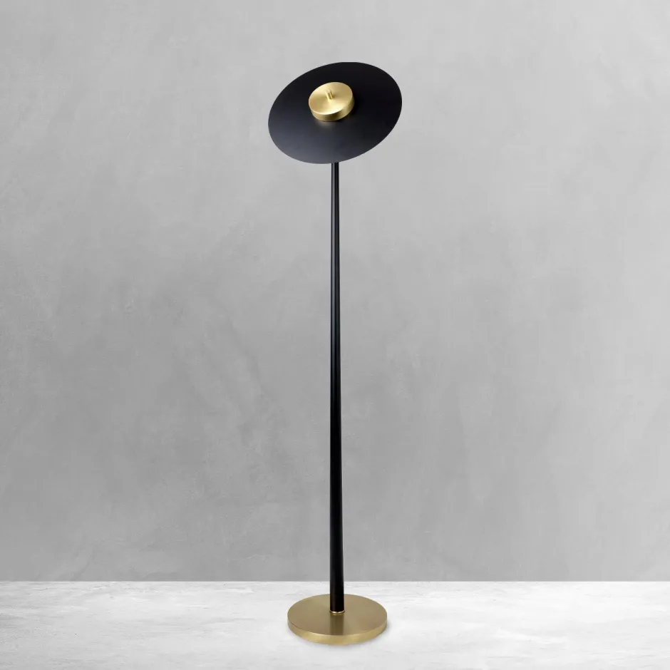 Giovanni Battista LED Stehleuchte Wohnzimmer 145 cm Eisen Messing massiv< Led Lampen|Badezimmer Lampe