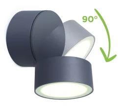 Metall Lampen|Led Außenleuchten*Eco-Light LED Strahler außen Aluminium verstellbar IP54 Anthrazit