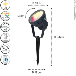 Eco-Light LED Strahler mit Erdspieß flexibel IP65 RGB dimmbar< Led Außenleuchten|Fassadenstrahler