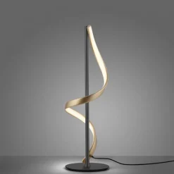 Wohnzimmerlampen|Schlafzimmer Lampen*Paul Neuhaus LED Tischlampe dimmbar 50 cm 1235 lm Anthrazit Messing