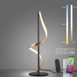 Wohnzimmerlampen|Schlafzimmer Lampen*Paul Neuhaus LED Tischlampe dimmbar 50 cm 1235 lm Anthrazit Messing