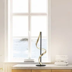 Wohnzimmerlampen|Schlafzimmer Lampen*Paul Neuhaus LED Tischlampe dimmbar 50 cm 1235 lm Anthrazit Messing