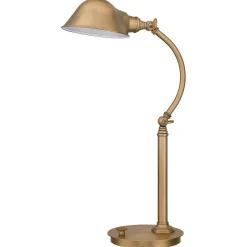 Led Lampen|Bürolampen*Elstead LED Tischlampe dimmbar 53cm verstellbar in Messing antik