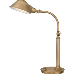 Led Lampen|Bürolampen*Elstead LED Tischlampe dimmbar 53cm verstellbar in Messing antik