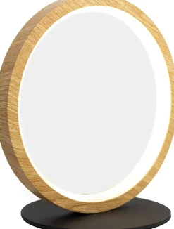 Wohnzimmerlampen|Metall Lampen*Eco-Light LED Tischlampe Holz 20,4 cm 3500 K 730 lm Natur Schwarz