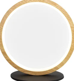 Wohnzimmerlampen|Metall Lampen*Eco-Light LED Tischlampe Holz 20,4 cm 3500 K 730 lm Natur Schwarz