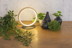 Wohnzimmerlampen|Metall Lampen*Eco-Light LED Tischlampe Holz 20,4 cm 3500 K 730 lm Natur Schwarz