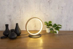 Wohnzimmerlampen|Metall Lampen*Eco-Light LED Tischlampe Holz 20,4 cm 3500 K 730 lm Natur Schwarz