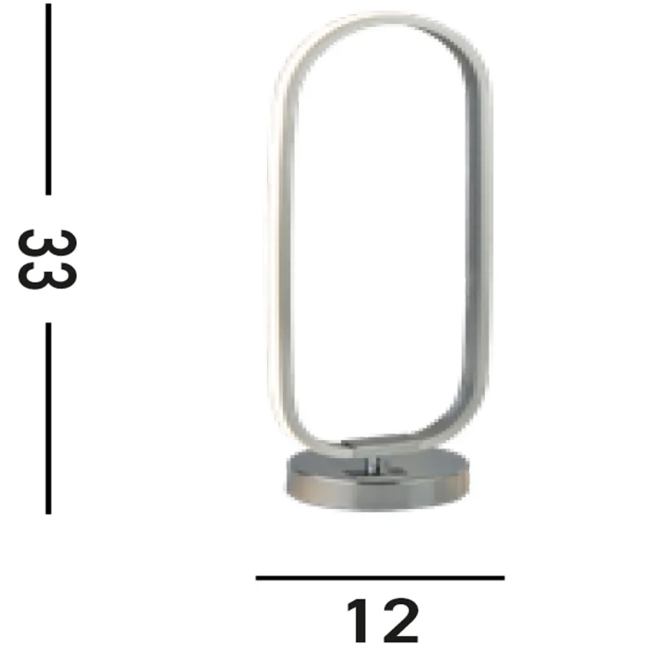 Searchlight LED Tischlampe in Chrom 33 cm 3000 K warmweißes Licht< Wohnzimmerlampen|Metall Lampen