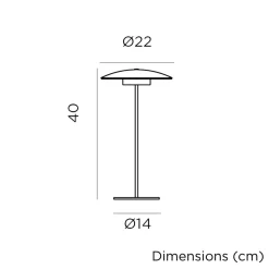 Newgarden LED Tischlampe kabellos Akku Touch H: 40 cm IP44 Weiß< Led Außenleuchten|Moderne Außenleuchten