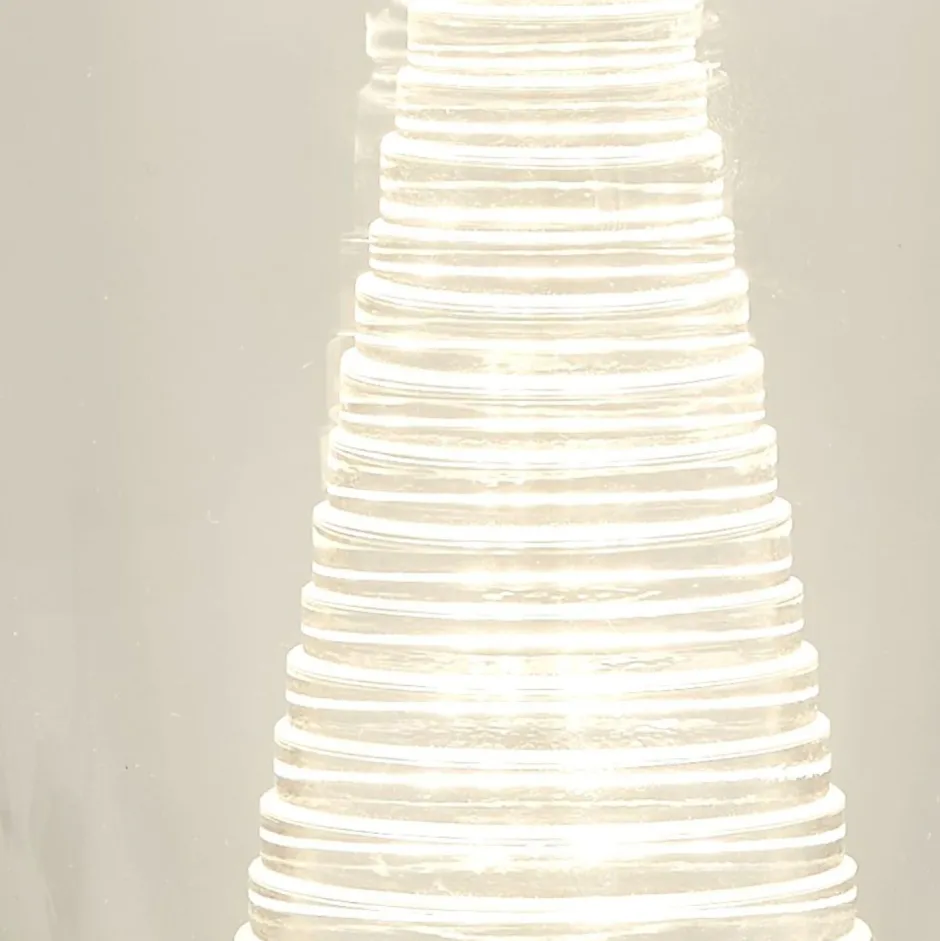 Searchlight LED Tischlampe klein H: 20,5 cm Ø 11,5 cm Chrom Klar< Glaslampen|Schlafzimmer Lampen