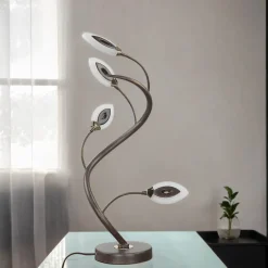 WOFI LED Tischlampe Modern Rostbraun Floral GORI< Florale Lampen|Moderne Lampen