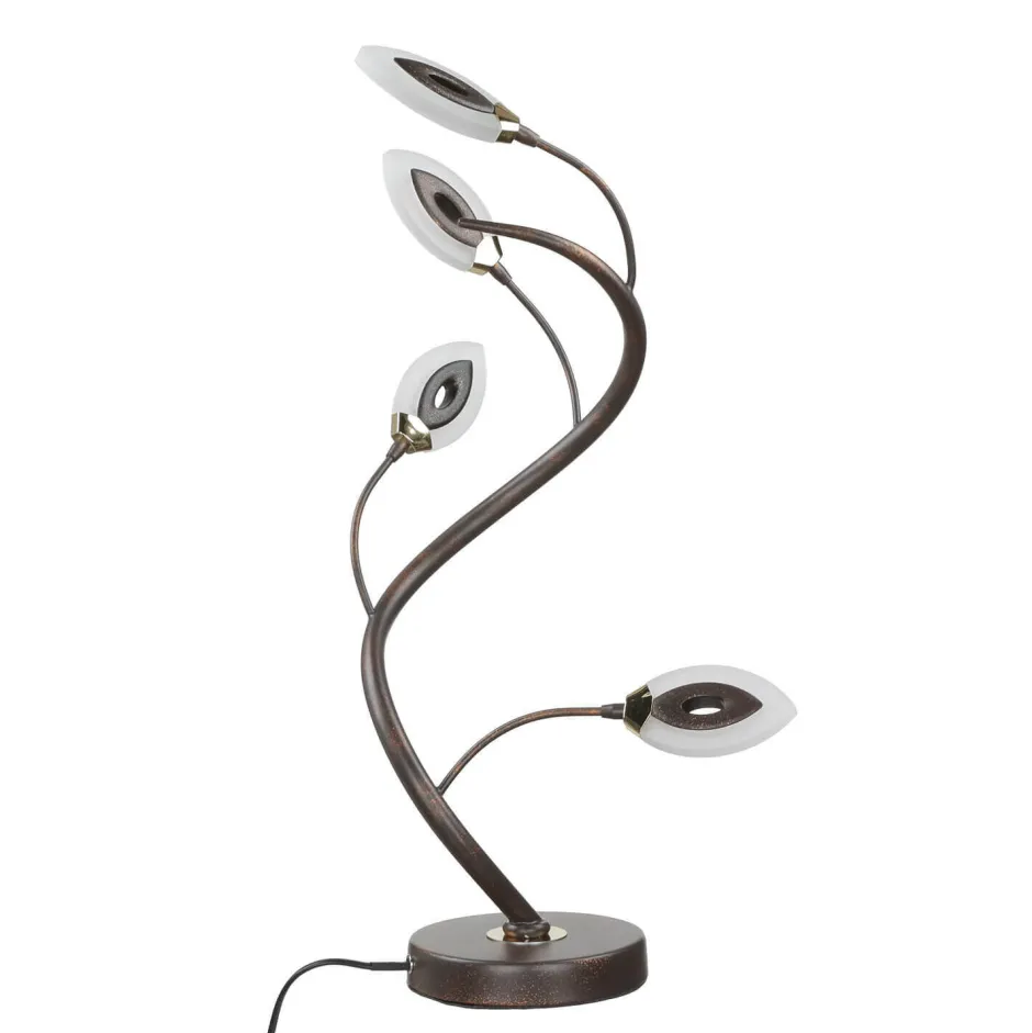 WOFI LED Tischlampe Modern Rostbraun Floral GORI< Florale Lampen|Moderne Lampen