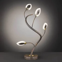 WOFI LED Tischlampe Modern Rostbraun Floral GORI< Florale Lampen|Moderne Lampen