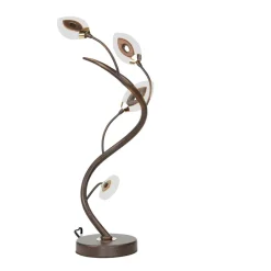 WOFI LED Tischlampe Modern Rostbraun Floral GORI< Florale Lampen|Moderne Lampen