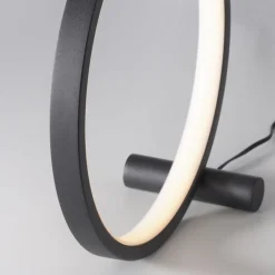 Wohnzimmerlampen|Schlafzimmer Lampen*Just Light LED Tischlampe Schwarz Metall Ring H:25,5 cm 1290 lm