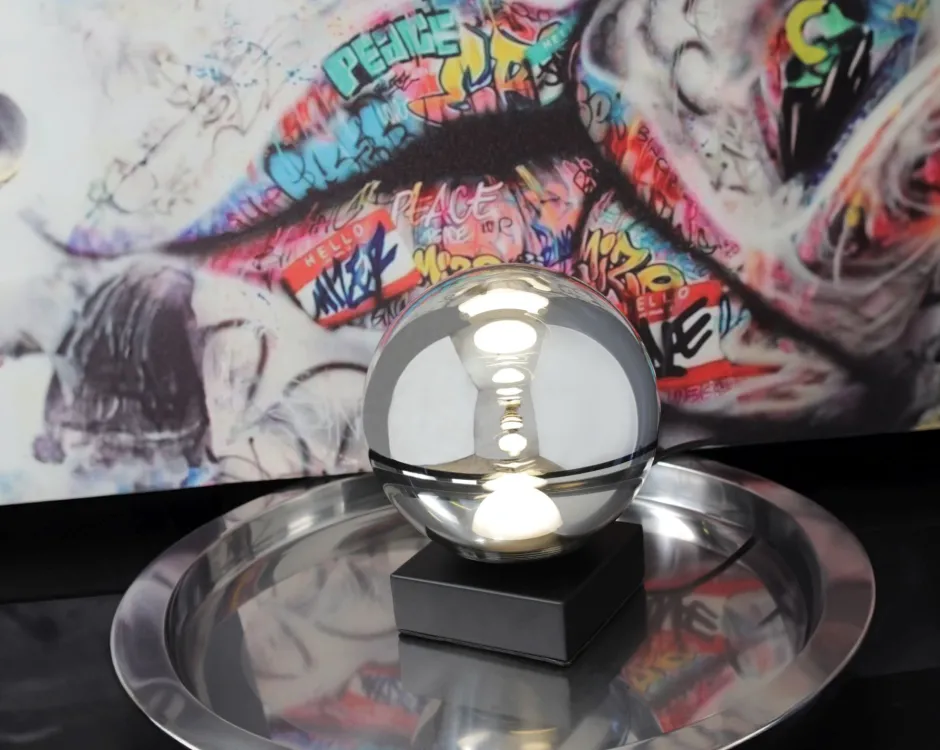 Eco-Light LED Tischlampe Schwarz Rauchsilber 18 cm 5 W Modern< Led Lampen|Tischlampen