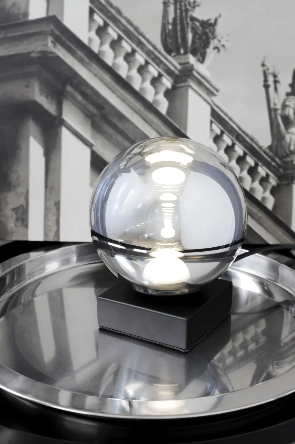 Eco-Light LED Tischlampe Schwarz Rauchsilber 18 cm 5 W Modern< Led Lampen|Tischlampen