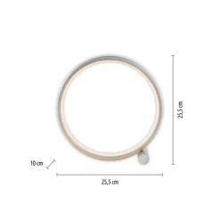 Just Light LED Tischlampe Silber Metall Ring H:25,5 cm 3000 K 10 W< Wohnzimmerlampen|Schlafzimmer Lampen