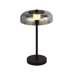 Searchlight LED Tischlampe Touch Dimmer Schwarz Rauchgrau 39 cm< Wohnzimmerlampen|Glaslampen