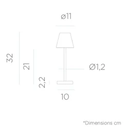 Metall Lampen|Led Außenleuchten*Newgarden LED Tischlampe tragbar Touch Dimmer 32cm IP44 in Messing Weiß