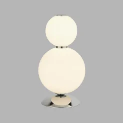 Searchlight LED Tischleuchte 3000 K 34,5 cm Glas Metall Weiß Chrom< Led Lampen|Wohnzimmerlampen