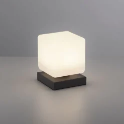 Paul Neuhaus LED Tischleuchte Anthrazit Glas 16 cm 580 lm dimmbar< Wohnzimmerlampen|Schlafzimmer Lampen