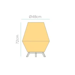 Wegeleuchten|Moderne Außenleuchten*Newgarden LED Tischleuchte außen IP54 72 cm Rattan Dimmer Fernbedienung