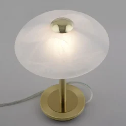 Wohnzimmerlampen|Schlafzimmer Lampen*Paul Neuhaus LED Tischleuchte dimmbar in Messing Alabasterglas 3 W