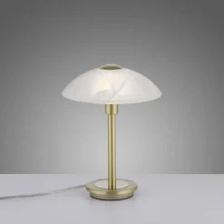Wohnzimmerlampen|Schlafzimmer Lampen*Paul Neuhaus LED Tischleuchte dimmbar in Messing Alabasterglas 3 W
