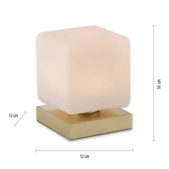 Led Lampen|Schlafzimmer Lampen*Paul Neuhaus LED Tischleuchte Glas 16 cm 580 lm dimmbar in Messing