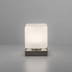 Wohnzimmerlampen|Schlafzimmer Lampen*Paul Neuhaus LED Tischleuchte Glas 16 cm 5 W 580 lm dimmbar in Stahl