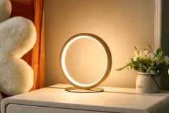 Eco-Light LED Tischleuchte Holz 20,4 cm 3500 K 9 W Natur Schwarz< Wohnzimmerlampen|Metall Lampen