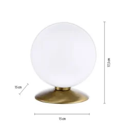 Wohnzimmerlampen|Schlafzimmer Lampen*Paul Neuhaus LED Tischleuchte in Altmessing Glaskugel 3 W dimmbar