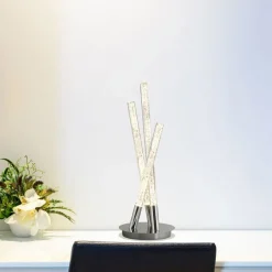 Wohnzimmerlampen|Metall Lampen*Searchlight LED Tischleuchte in Chrom 43 cm 192 lm 3000 K warmweiß