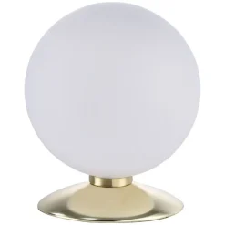 Paul Neuhaus LED Tischleuchte in Messing Glasschirm 3000 K dimmbar< Wohnzimmerlampen|Schlafzimmer Lampen