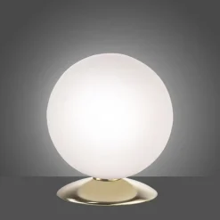 Paul Neuhaus LED Tischleuchte in Messing Glasschirm 3000 K dimmbar< Wohnzimmerlampen|Schlafzimmer Lampen