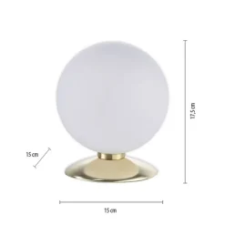 Paul Neuhaus LED Tischleuchte in Messing Glasschirm 3000 K dimmbar< Wohnzimmerlampen|Schlafzimmer Lampen