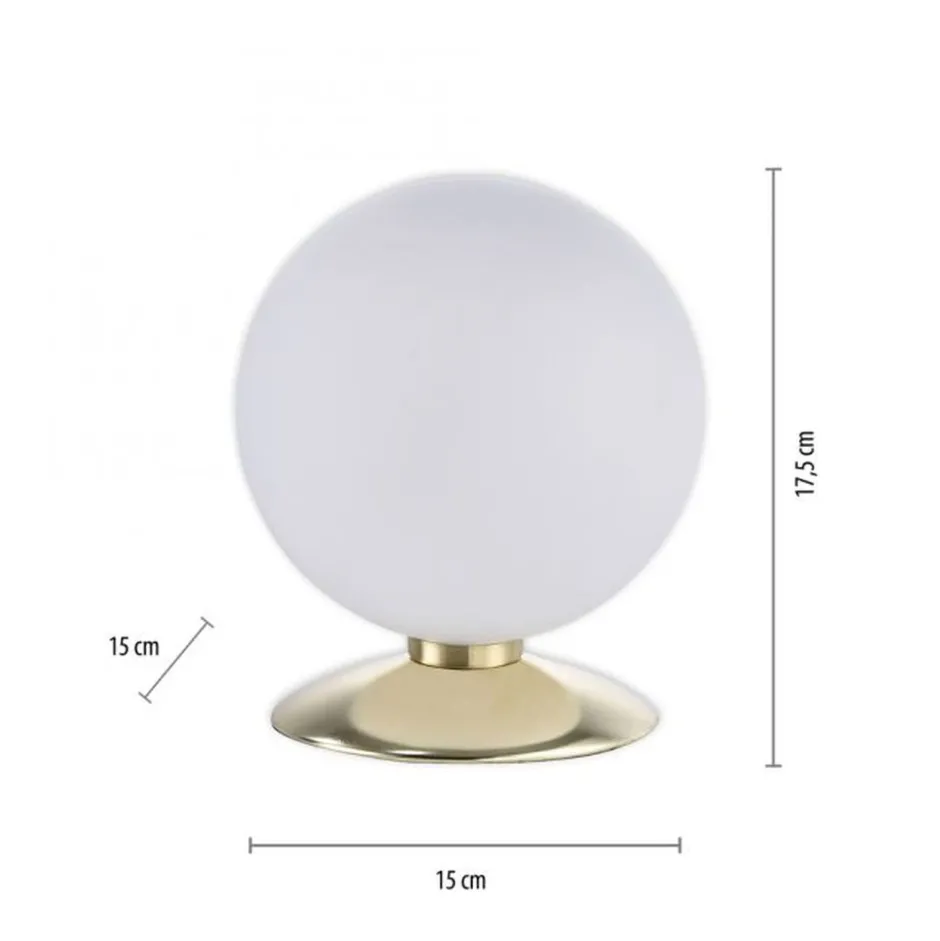 Paul Neuhaus LED Tischleuchte in Messing Glasschirm 3000 K dimmbar< Wohnzimmerlampen|Schlafzimmer Lampen