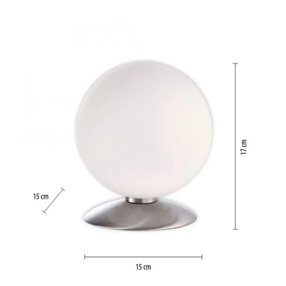 Paul Neuhaus LED Tischleuchte in Stahl Glaskugel 3 W 3000 K dimmbar< Wohnzimmerlampen|Schlafzimmer Lampen
