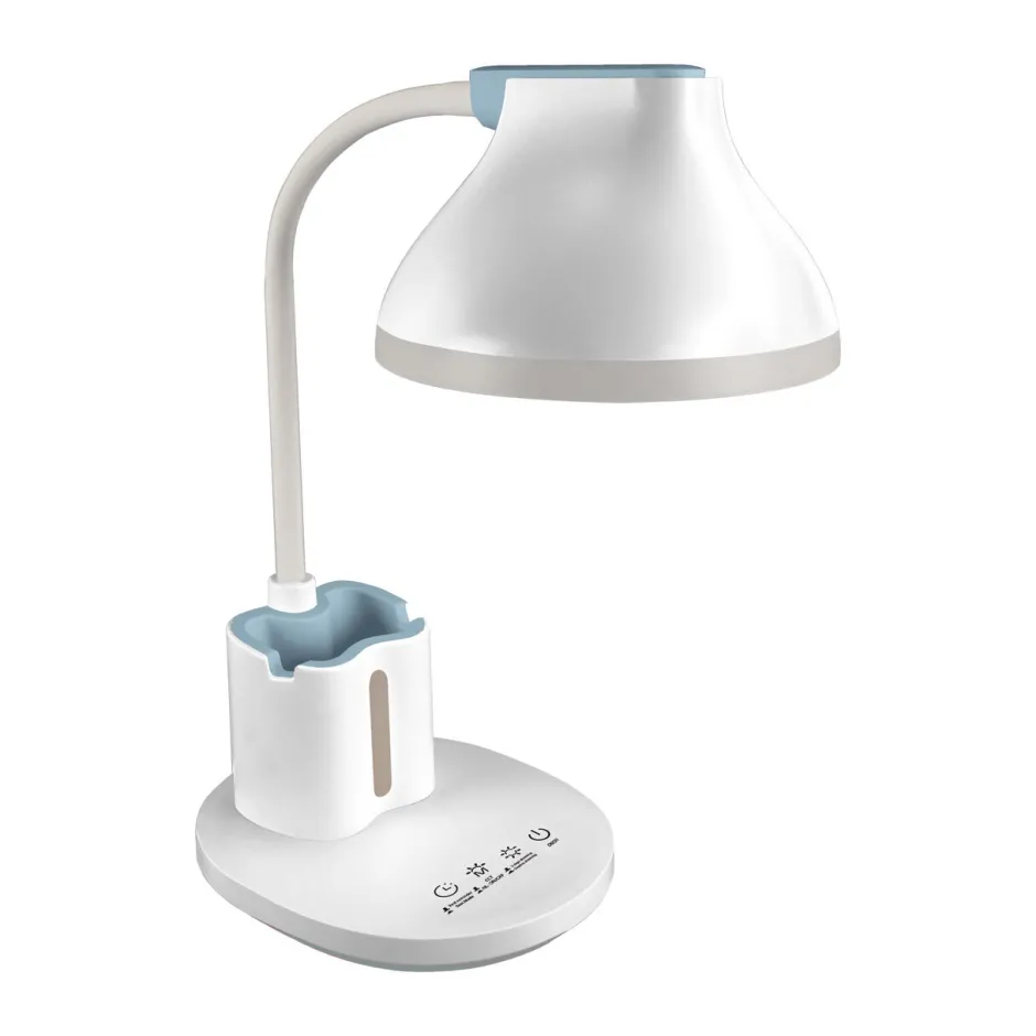 Kinderzimmerlampen|Kinderlampen*Strühm LED Tischleuchte Kinder Weiß Touch Dimmer 40 cm Stiftehalter