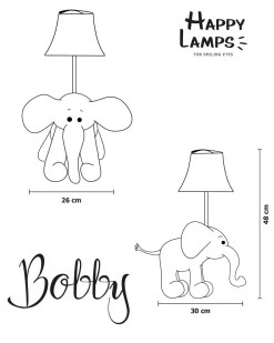 Happy Lamps LED Tischleuchte Kinderzimmer Elefant 48 cm Grau vegan<Kinder Wohnzimmerlampen|Kinderzimmerlampen