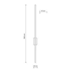 Led Lampen|Wandleuchten*TK Lighting LED Wandlampe 108 cm hoch indirekt 3000 K 2524 lm Schwarz