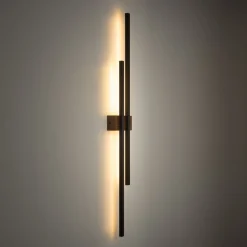 Led Lampen|Wandleuchten*TK Lighting LED Wandlampe 90 cm hoch Metall Holz indirektes Licht 3000 K