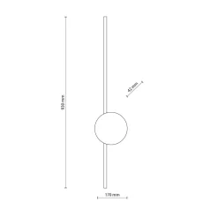 TK Lighting LED Wandlampe 3000 K Schwarz Metall flach lang 93 cm< Led Lampen|Wandleuchten
