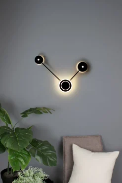 Eco-Light LED Wandlampe Aluminium dimmbar H:44 cm 3000 K Schwarz< Wohnzimmerlampen|Metall Lampen