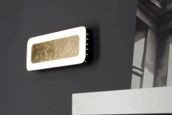 Eco-Light LED Wandlampe Aluminium Gold Schwarz 3000 K B:30 cm< Wohnzimmerlampen|Metall Lampen