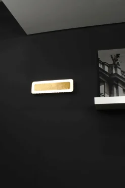 Eco-Light LED Wandlampe Aluminium Gold Schwarz 3000 K B:40 cm< Wohnzimmerlampen|Metall Lampen