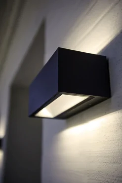 Metall Lampen|Led Außenleuchten*Eco-Light LED Wandlampe Aluminium Schwarz 3000 K IP54 Up Down