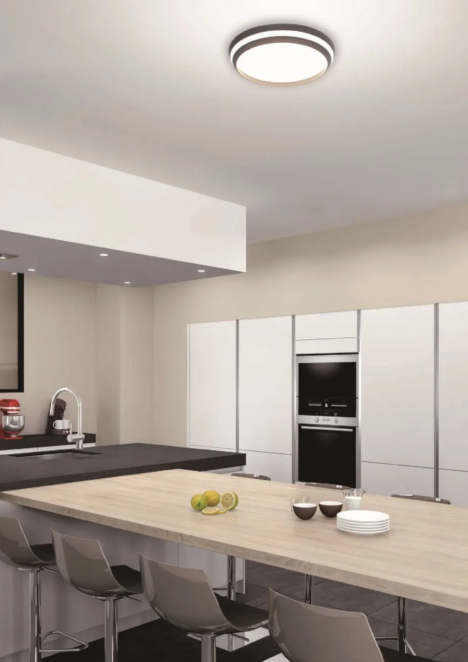 Eco-Light LED Wandlampe Aluminium Schwarz RGB Bluetooth Ø35 cm< Wohnzimmerlampen|Metall Lampen